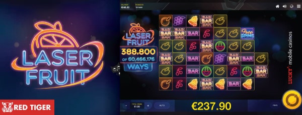 Red Tiger Laser Fruit Mobile Slot Machine