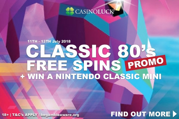 Casinoluck Free Spins Promotion & Win Nintendo Classic Mini