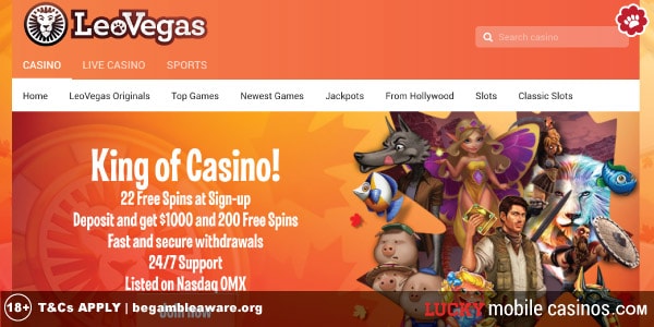 LeoVegas Casino Canada Site Offering