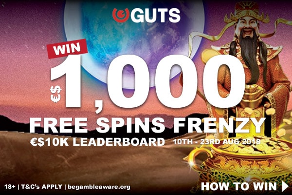 Guts Casino Free Spins Frenzy Win Up to €$1,000