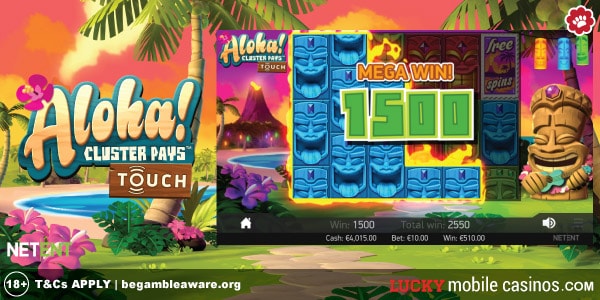 NetEnt Aloha Cluster Pays Mobile Slot Game