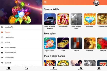 Leo Vegas Casino Menu Options