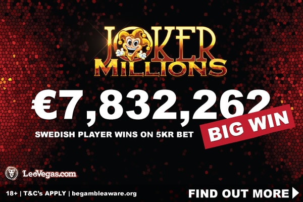 LeoVegas Casino Player Wins 7 Million On Joker Millions Slot