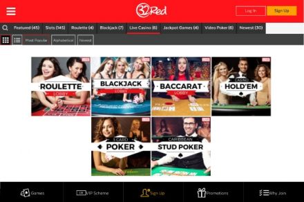 32Red Live Casino Games