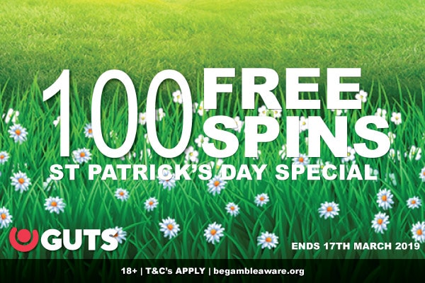 Guts Casino 100 Free Spins St Paddys Day Special