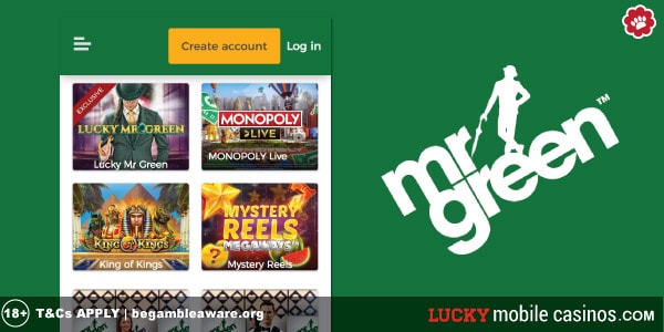 Mr Green Mobile Casino Site