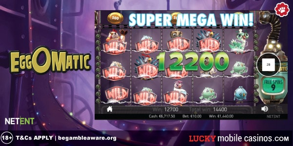 NetEnt Eggomatic Mobile Slot Game With Free Spins Win