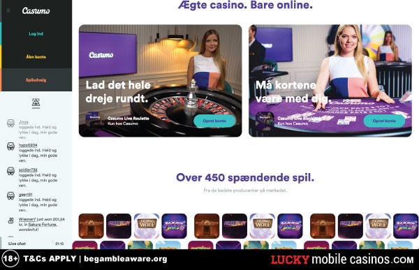 Casumo Casino Denmark Website
