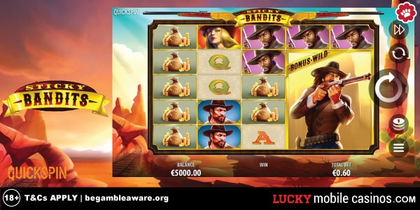 Quickspin Sticky Bandits Slot Game On Mobile