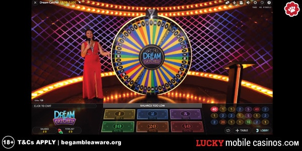 Dream Catcher Live Casino Game
