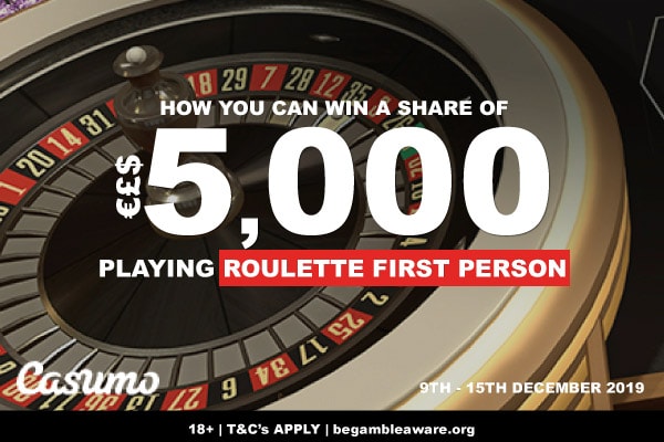 Enter The 5K Casumo Casino Roulette First Person Promo