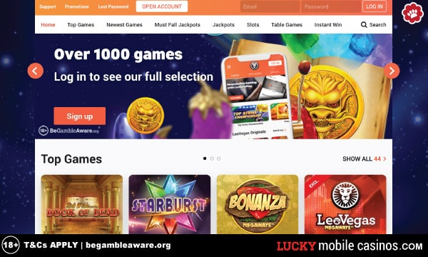 LeoVegas Casino Website