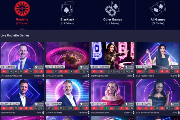 LiveRoulette Casino Games