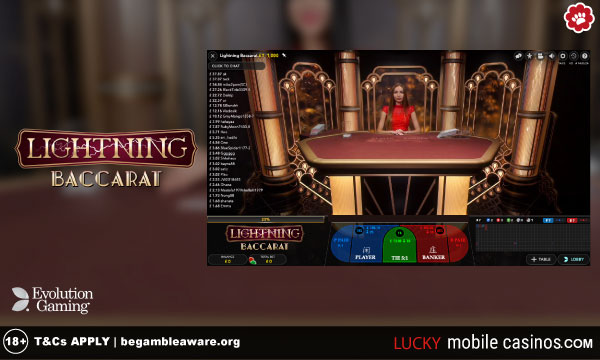 Evolution Gaming Lightning Baccarat Game
