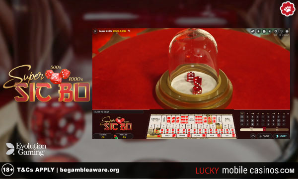 Evolution Gaming Super Sic Bo Dice Game
