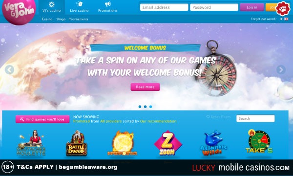 Vera&John Casino Website