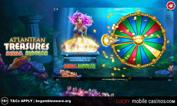 Atlantean Treasures Mega Moolah Jackpot Wheel