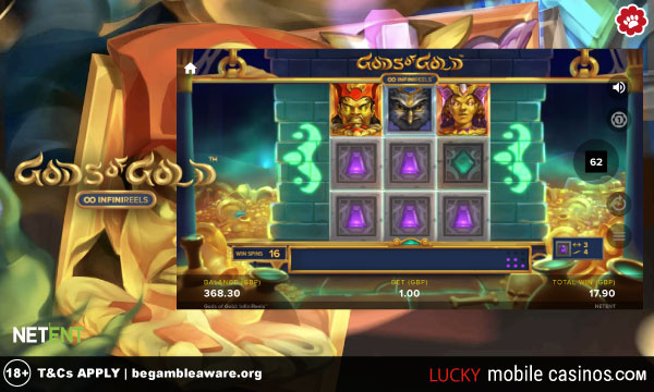 NetEnt Gods of Gold Infinireels Slot game