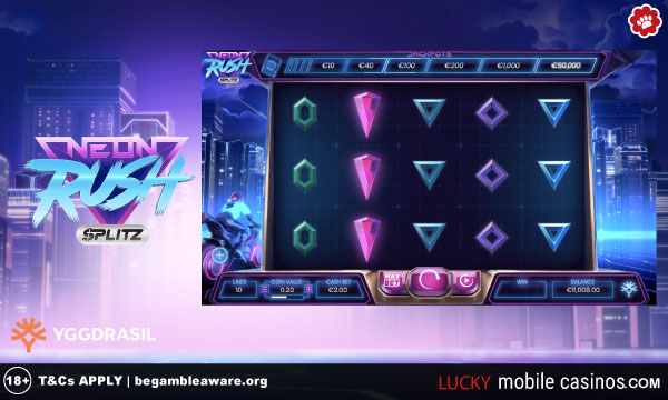 Yggdrasil Neon Rush Splitz Slot Game