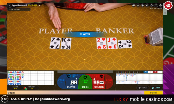 Example Live Baccarat Game With Player Winning