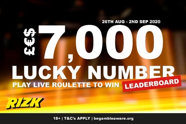Enter The Rizk Casino Live Roulette Lucky Number Leaderboard