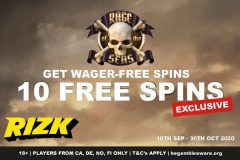 Get NetEnt Rage of the Seas Free Spins at Rizk Casino