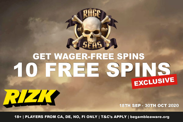 Get NetEnt Rage of the Seas Free Spins at Rizk Casino