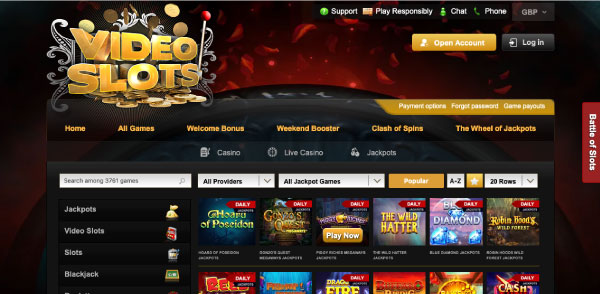 Videoslots Slots With Filter