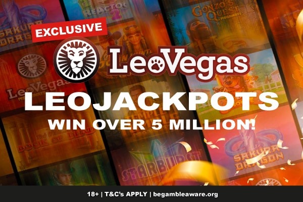 LeoVegas Casino adds €$5 Million LeoJackpots