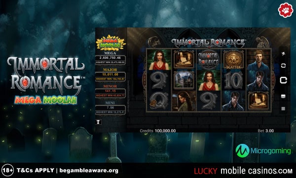 Immortal Romance Mega Moolah Slot Game