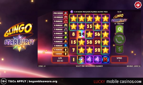 Slingo Starburst Bingo Slot Game Online