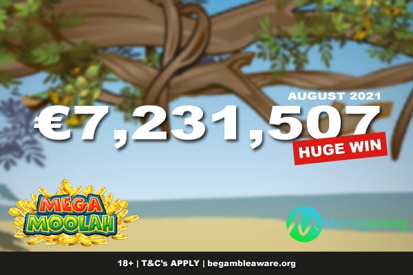 Microgaming Mega Moolah Winner August 2021