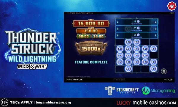 New Thunderstruck Wild Lightning Link & Win Feature