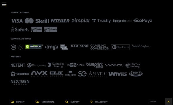 Hyper Casino Payments & Game Providers