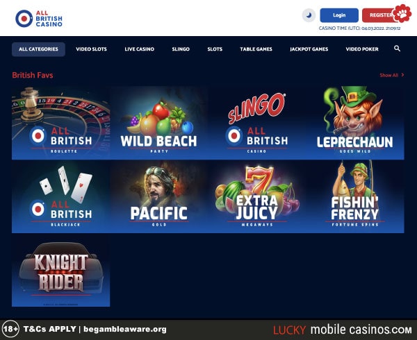 All British Casino Games Favourites