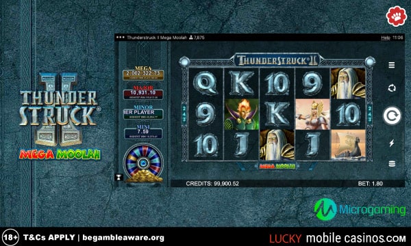 Microgaming Thunderstruck 2 Mega Moolah Slot Game