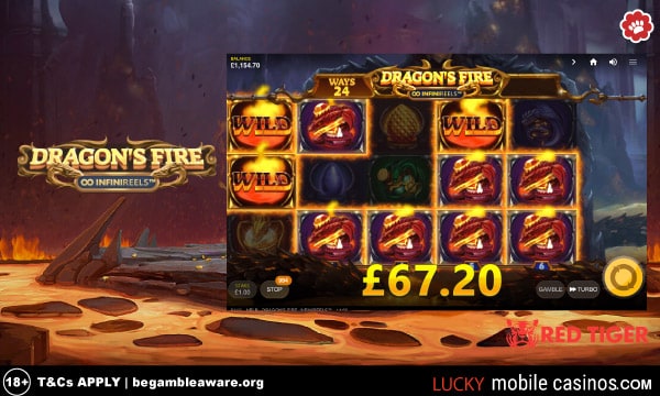 Red Tiger Dragons Fire Infinireels Slot Game