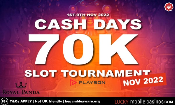 Enter the 70K Royal Panda Casino Slots Tournament - Nov 2022