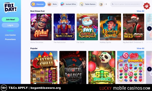 Casino Friday Christmas Games & Popular Slots