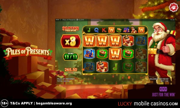 Just for the Win Piles of Presents Slot On Mobile