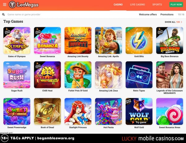 Leo Vegas NZ Casino Pokies Selection