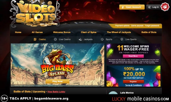 Videoslots Casino India with Big Bass Splash