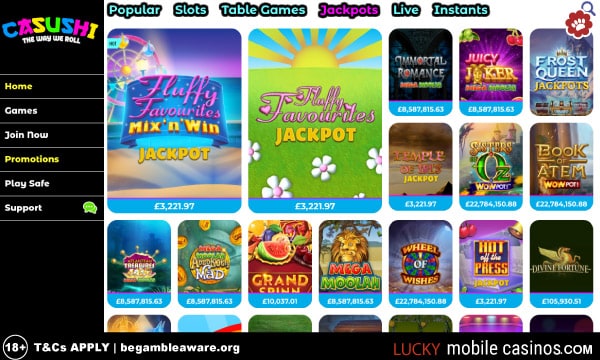 Casushi Casino Jackpot Slots